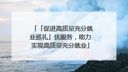 「促进高质量充分就业巡礼」优服务，助力实现高质量充分就业