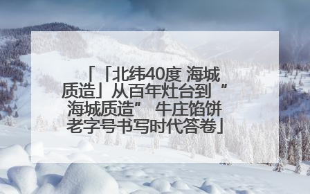 「北纬40度 海城质造」从百年灶台到“海城质造” 牛庄馅饼老字号书写时代答卷