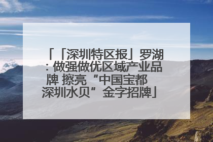 「深圳特区报」罗湖：做强做优区域产业品牌 擦亮“中国宝都 深圳水贝”金字招牌
