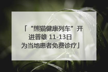 “熊猫健康列车”开进普雄 11-13日为当地患者免费诊疗