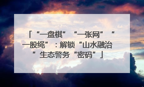 “一盘棋”“一张网”“一股绳”：解锁“山水融治”生态警务“密码”