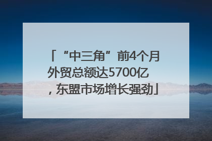 “中三角”前4个月外贸总额达5700亿，东盟市场增长强劲