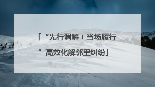 “先行调解＋当场履行”高效化解邻里纠纷