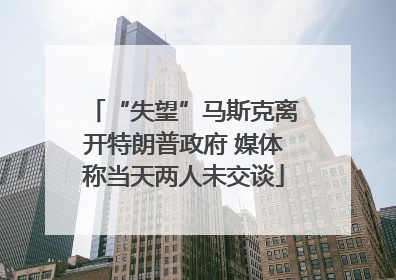 “失望”马斯克离开特朗普政府 媒体称当天两人未交谈