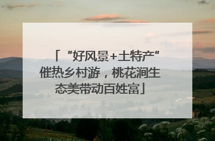 “好风景+土特产”催热乡村游，桃花涧生态美带动百姓富
