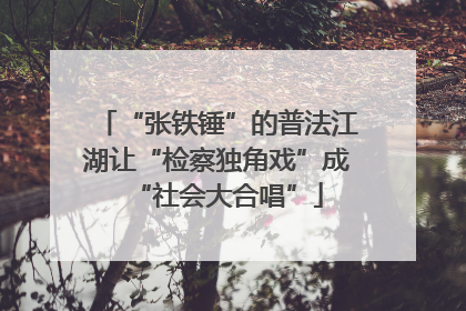 “张铁锤”的普法江湖让“检察独角戏”成“社会大合唱”