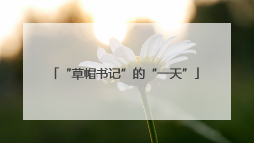 “草帽书记”的“一天”