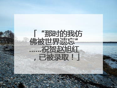 “那时的我仿佛被世界遗忘”……祝贺赵旭红，已被录取！