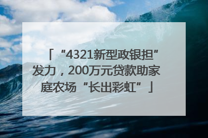 “4321新型政银担”发力，200万元贷款助家庭农场“长出彩虹”