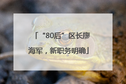 “80后”区长廖海军，新职务明确