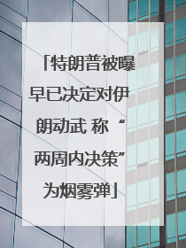 特朗普被曝早已决定对伊朗动武 称“两周内决策”为烟雾弹