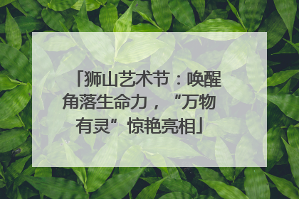 狮山艺术节：唤醒角落生命力，“万物有灵”惊艳亮相