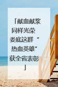 献血献浆同样光荣 娄底这群“热血英雄”获全省表彰