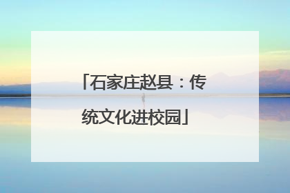 石家庄赵县：传统文化进校园