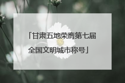 甘肃五地荣膺第七届全国文明城市称号