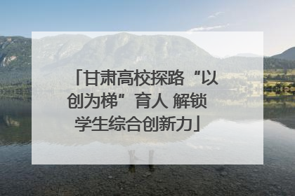 甘肃高校探路“以创为梯”育人 解锁学生综合创新力