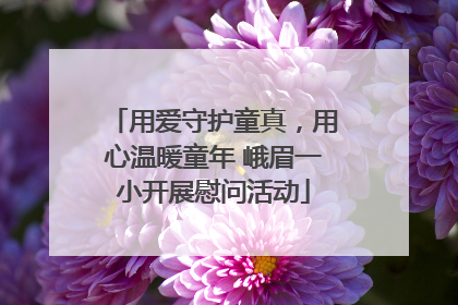 用爱守护童真，用心温暖童年 峨眉一小开展慰问活动