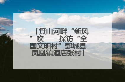 箕山河畔“新风”吹——探访“全国文明村”鄄城县凤凰镇酒店张村
