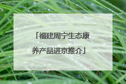 福建周宁生态康养产品进京推介