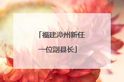 福建漳州新任一位副县长
