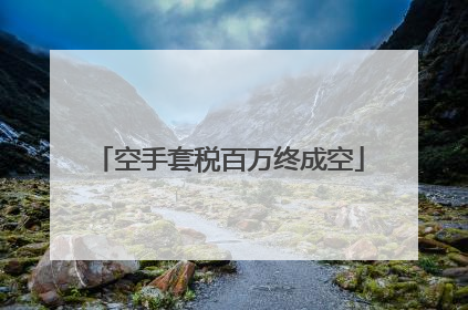 空手套税百万终成空