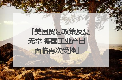 美国贸易政策反复无常 德国工业产出面临再次受挫