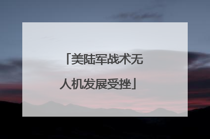 美陆军战术无人机发展受挫