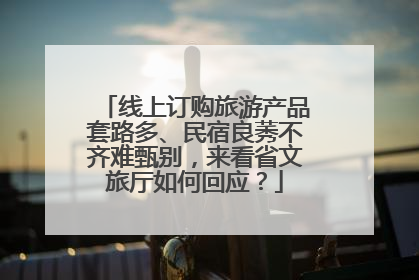 线上订购旅游产品套路多、民宿良莠不齐难甄别，来看省文旅厅如何回应？
