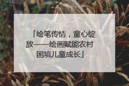 绘笔传情，童心绽放——绘画赋能农村困境儿童成长
