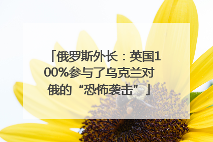 俄罗斯外长：英国100%参与了乌克兰对俄的“恐怖袭击”