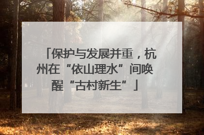 保护与发展并重，杭州在“依山理水”间唤醒“古村新生”