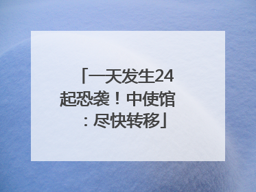 一天发生24起恐袭！中使馆：尽快转移