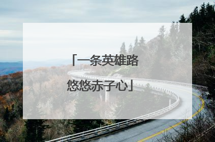 一条英雄路 悠悠赤子心