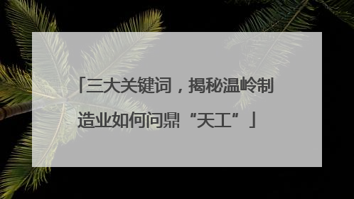 三大关键词，揭秘温岭制造业如何问鼎“天工”