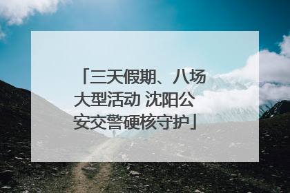 三天假期、八场大型活动 沈阳公安交警硬核守护