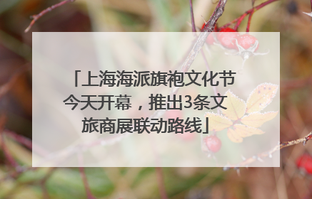 上海海派旗袍文化节今天开幕，推出3条文旅商展联动路线