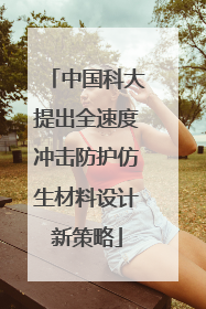 中国科大提出全速度冲击防护仿生材料设计新策略