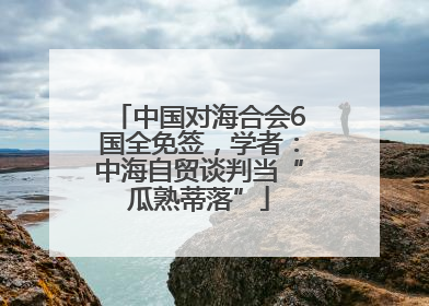 中国对海合会6国全免签，学者：中海自贸谈判当“瓜熟蒂落”