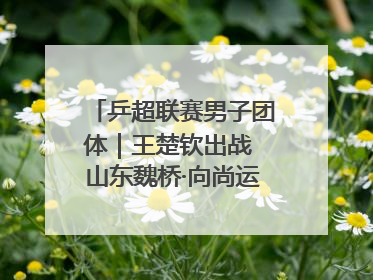 乒超联赛男子团体｜王楚钦出战 山东魏桥·向尚运动胜四川丰谷