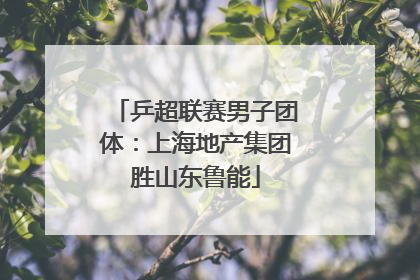 乒超联赛男子团体：上海地产集团胜山东鲁能
