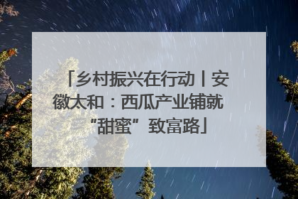 乡村振兴在行动丨安徽太和：西瓜产业铺就“甜蜜”致富路