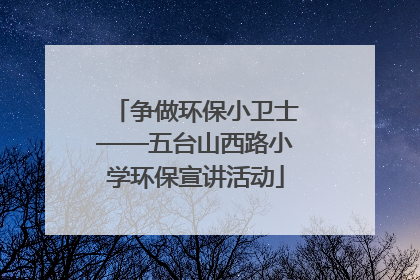 争做环保小卫士——五台山西路小学环保宣讲活动