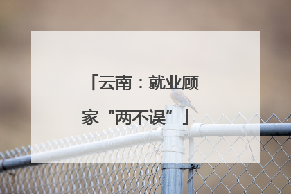 云南：就业顾家“两不误”