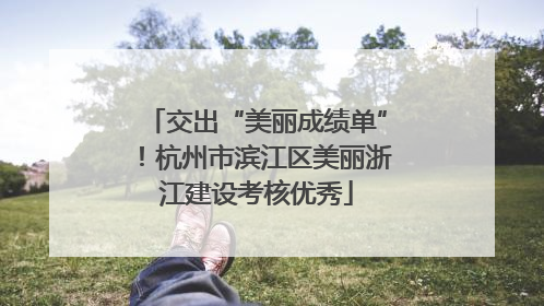 交出“美丽成绩单”！杭州市滨江区美丽浙江建设考核优秀