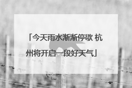 今天雨水渐渐停歇 杭州将开启一段好天气