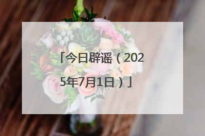 今日辟谣（2025年7月1日）