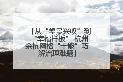从“望景兴叹”到“幸福样板” 杭州余杭网格“十能”巧解治理难题