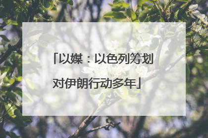 以媒：以色列筹划对伊朗行动多年