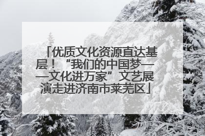 优质文化资源直达基层！“我们的中国梦——文化进万家”文艺展演走进济南市莱芜区