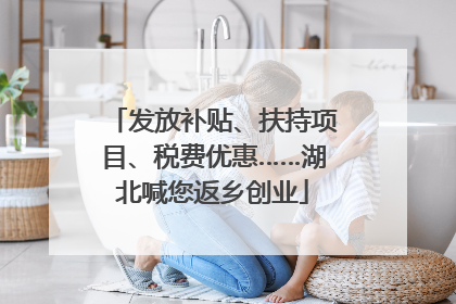 发放补贴、扶持项目、税费优惠……湖北喊您返乡创业